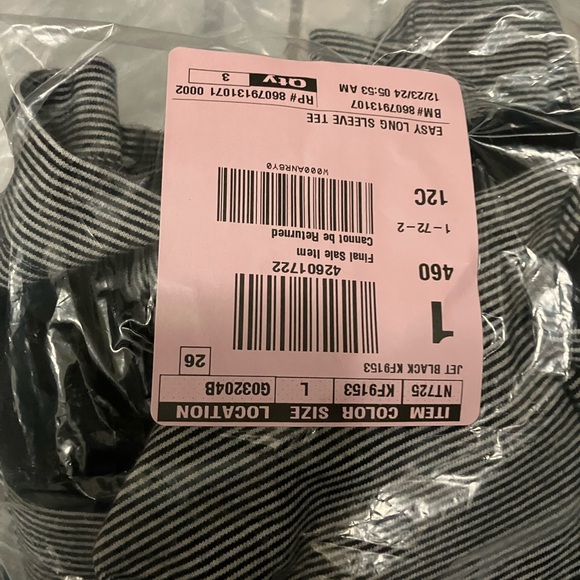 Oversized Crewneck Long-Sleeve Tee in Stripe NWT - Picture 2 of 2